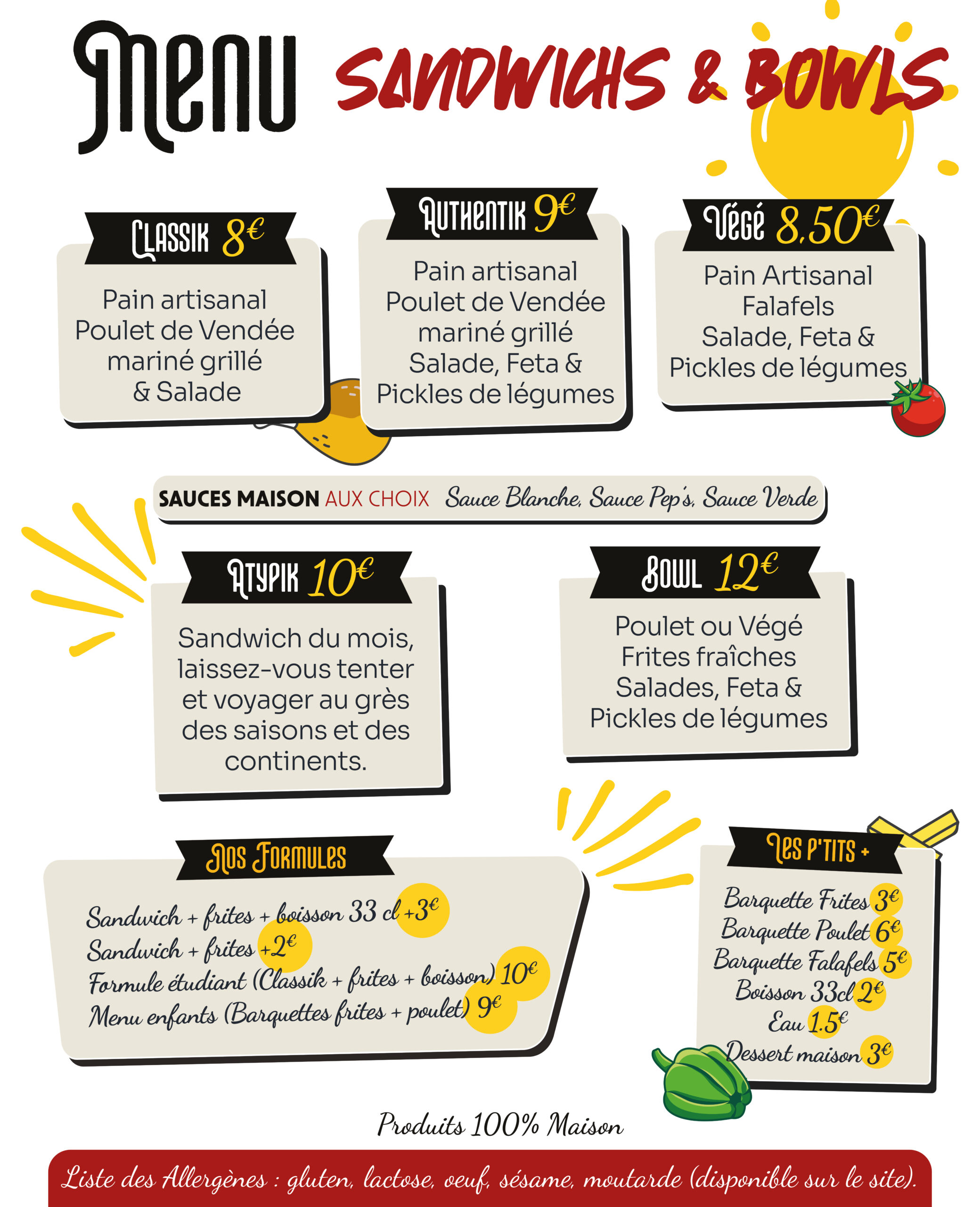 La carte de l'instant éphèmère food truck challans